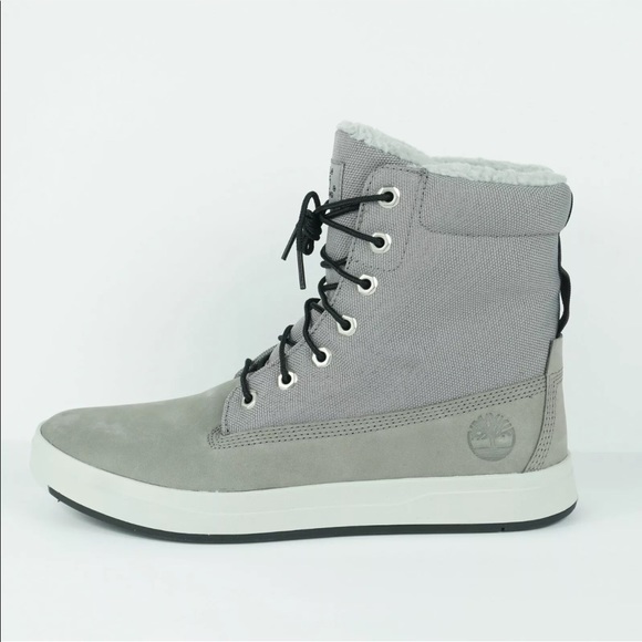 Timberland Davis Square Roll Top Faux Fur Nubuck Boots Mens Grey A2KAE - Picture 11 of 11